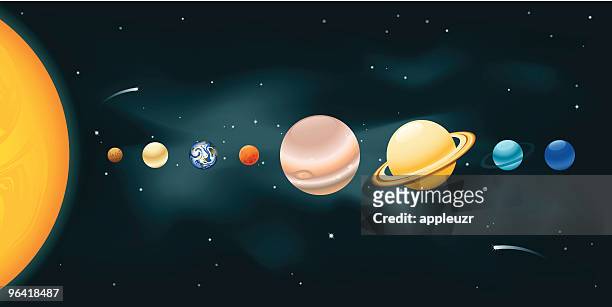 solar system - planet jupiter stock illustrations