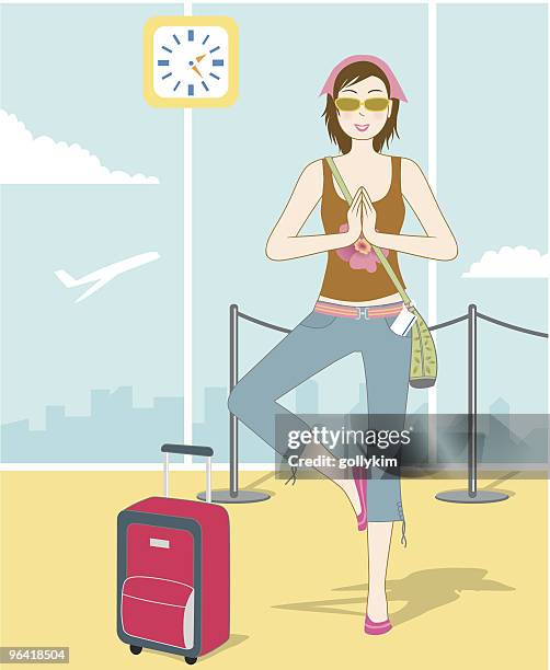 travel yoga - patient journey stock illustrations