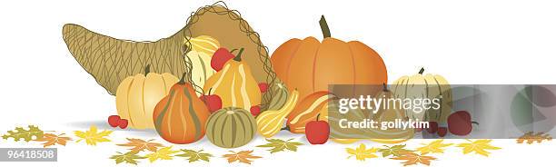 autumn cornucopia - cornucopia vector stock illustrations