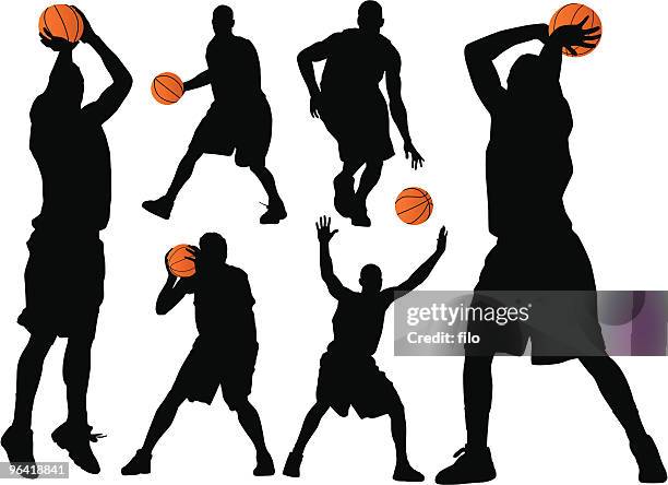bildbanksillustrationer, clip art samt tecknat material och ikoner med basketball - basketspelare