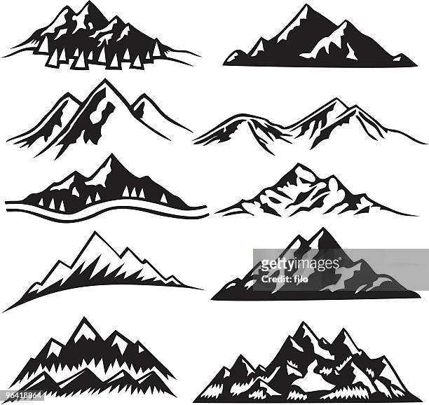 stockillustraties, clipart, cartoons en iconen met mountain ranges - berg