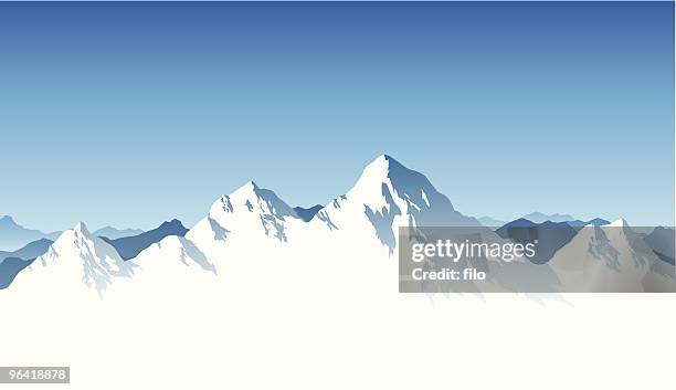 bildbanksillustrationer, clip art samt tecknat material och ikoner med mountain range background - bergspets