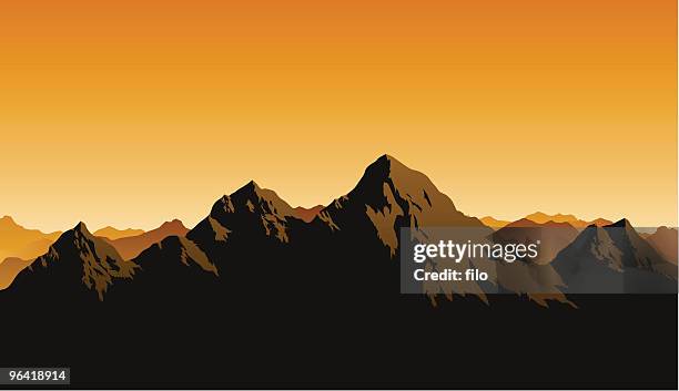 ilustraciones, imágenes clip art, dibujos animados e iconos de stock de montañas rocosas - panoramica