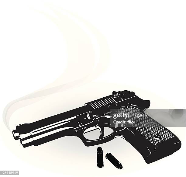 the smoking gun - pistol stock illustrations