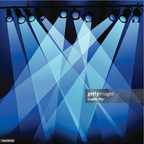 blue lights - spot light stock illustrations