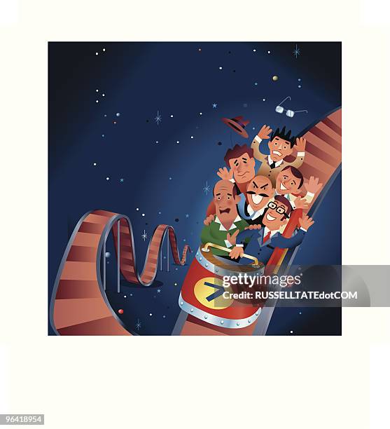 rollercoaster - networking event outside stock illustrations