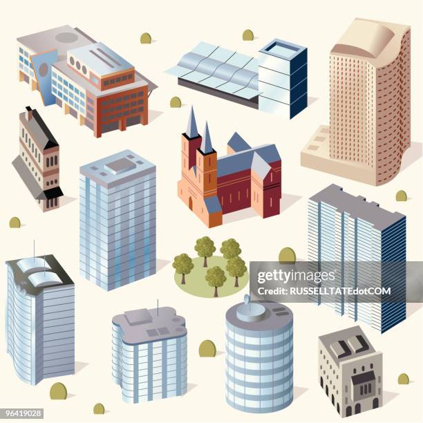 cute buildings #2 - empty office floor stock illustrations