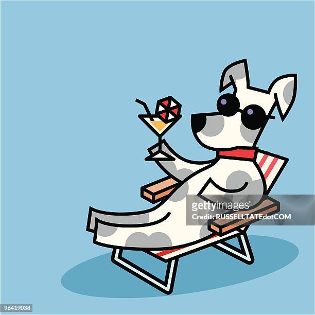 celebrating dog - straw dogs stock illustrations