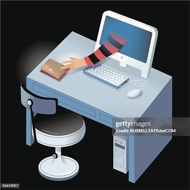 internet-kriminalität - setting stock-grafiken, -clipart, -cartoons und -symbole