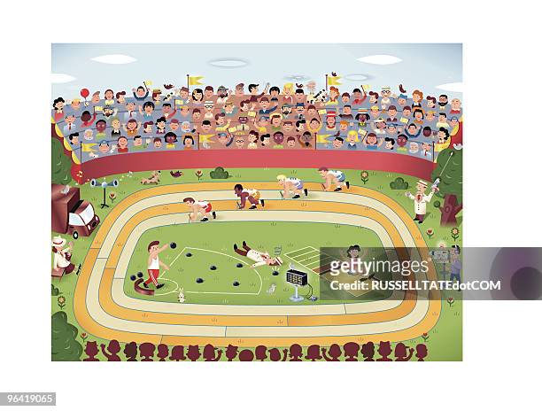 the big race - track and field event 幅插畫檔、美工圖案、卡通及圖標