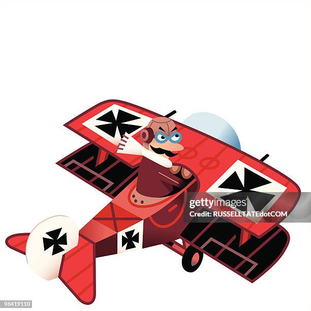 red baron - fliegerbrille stock-grafiken, -clipart, -cartoons und -symbole