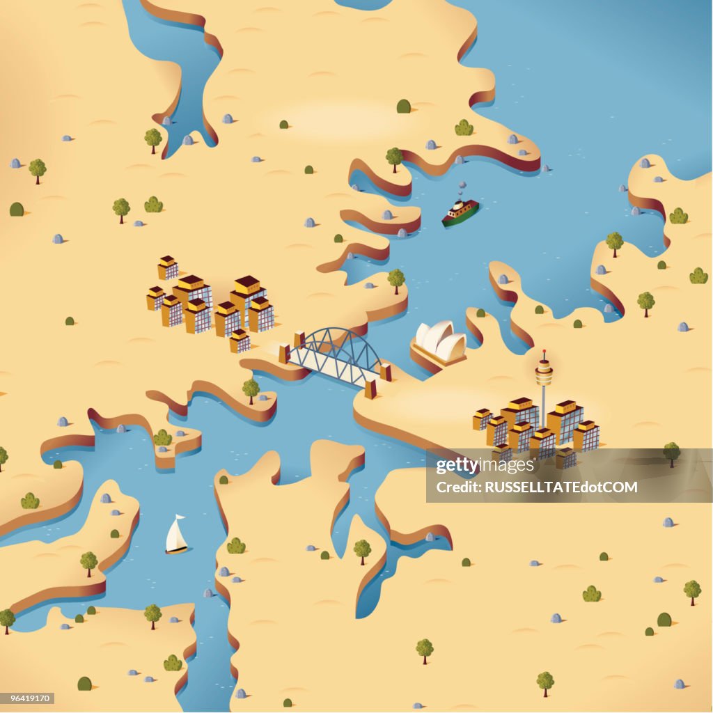 Sydney Harbour y mapa de la ciudad