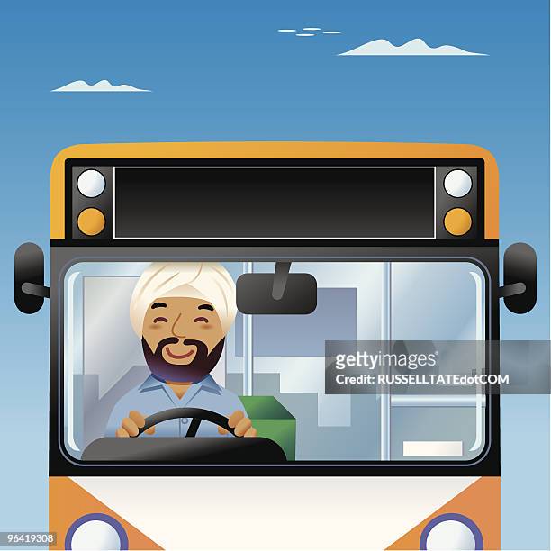 bollywood bus driver - asian and indian ethnicities 幅插畫檔、美工圖案、卡通及圖標