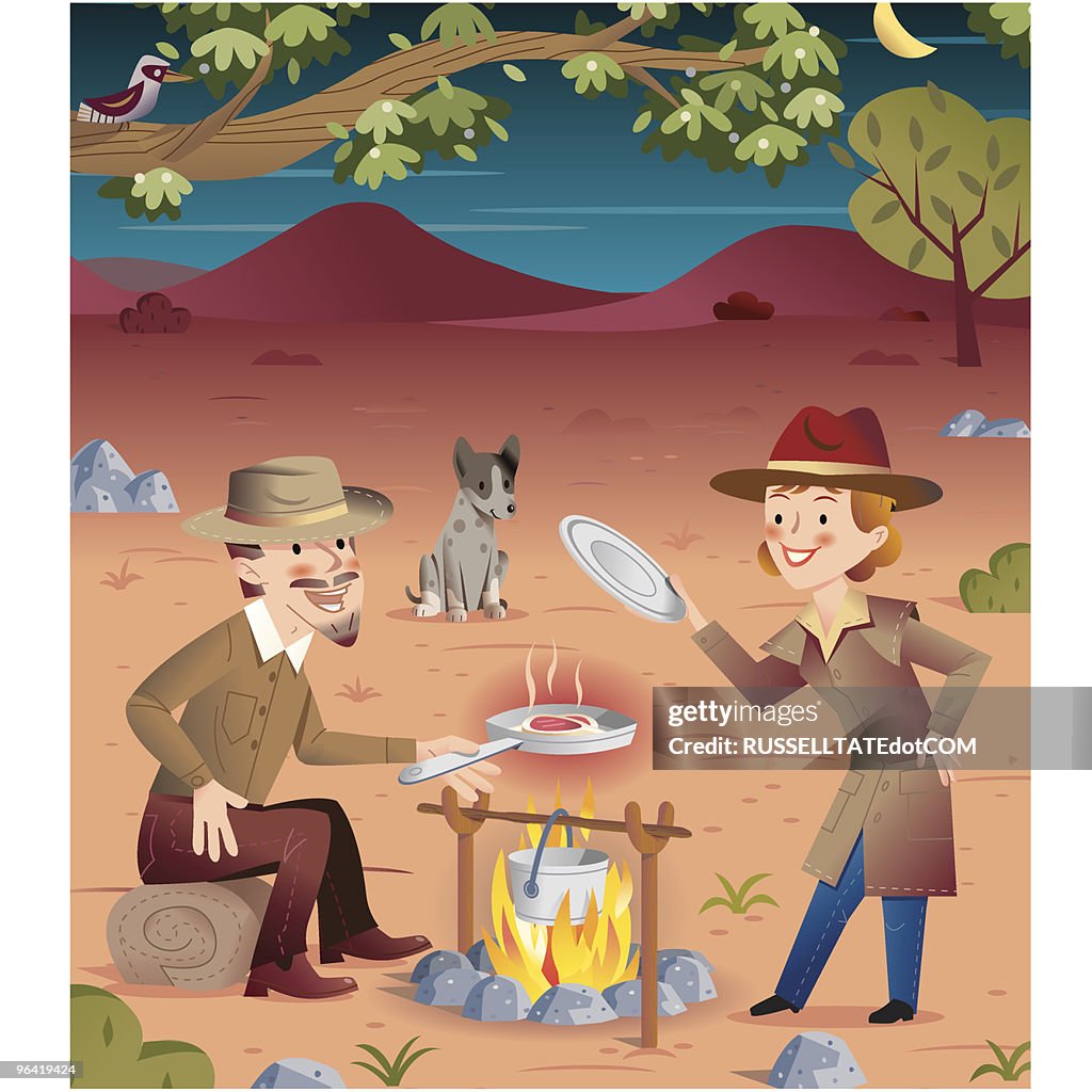 Côtelettes d'agneau d'Australie dans l'outback