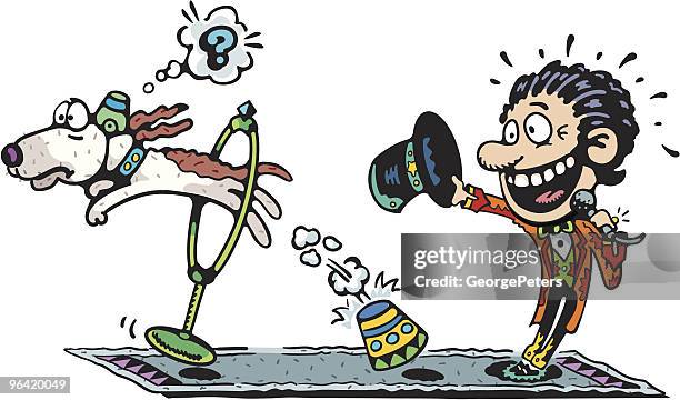 jumping through hoops - jumping through hoops stock illustrations