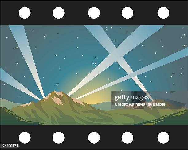 hollywood mountains - hollywood hill stock illustrations