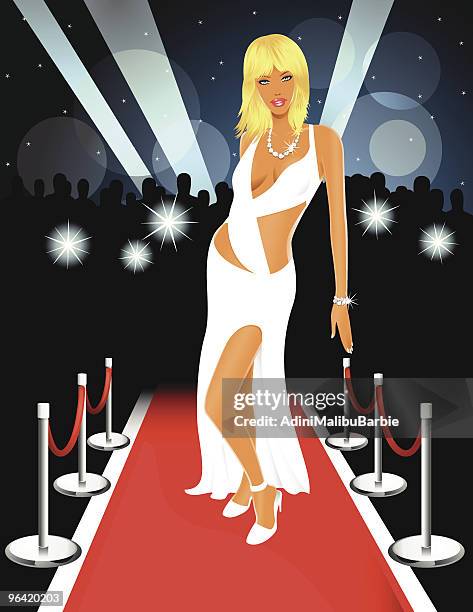 celebrity - screening of a24s hot summer nights red carpet stock illustrations