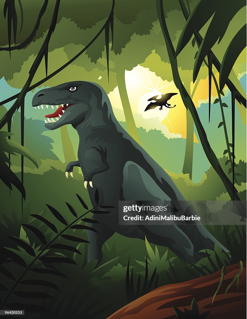 Tiranossauro Rex na selva