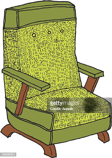 illustrations, cliparts, dessins animés et icônes de vert chaise - fauteuil inclinable