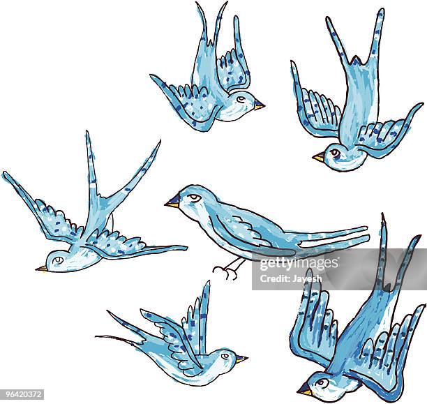 ilustrações de stock, clip art, desenhos animados e ícones de aves de - grupo médio de animais