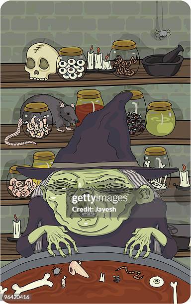 witch's brew - potion stock illustrations