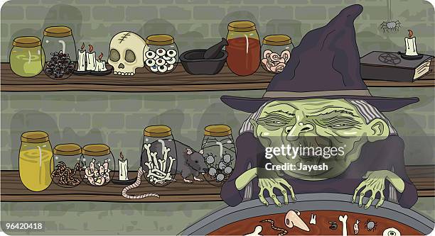 witch's brew - potion stock illustrations