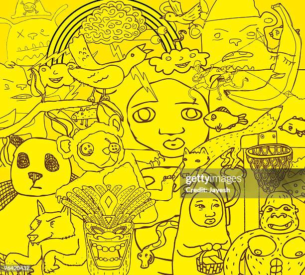 lost in a yellow day dream... - toy basketball hoop stock illustrations