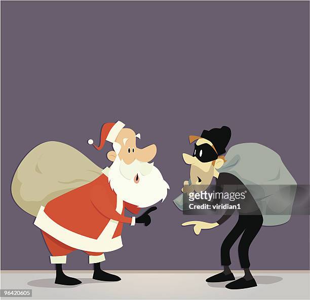 holiday-überraschung - santa sack stock-grafiken, -clipart, -cartoons und -symbole