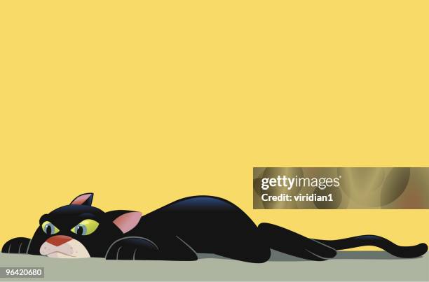 cat instinct - cat lying down stock illustrations