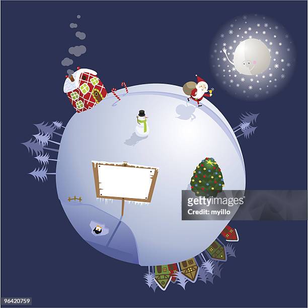 weihnachten-planet - nordpol stock-grafiken, -clipart, -cartoons und -symbole