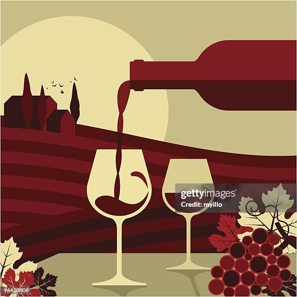 stockillustraties, clipart, cartoons en iconen met wine,glass bottle vino vin vineyard grape,winemaking - vino