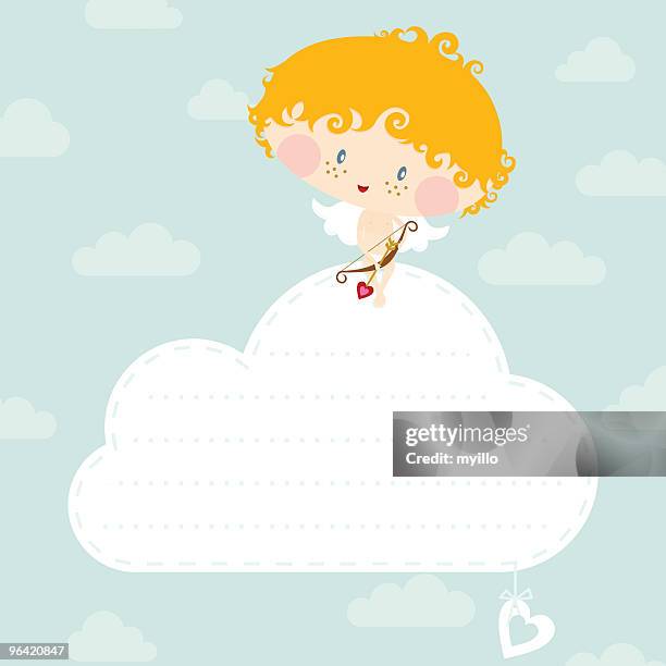 ilustrações de stock, clip art, desenhos animados e ícones de cupido e nuvem - funny cupid