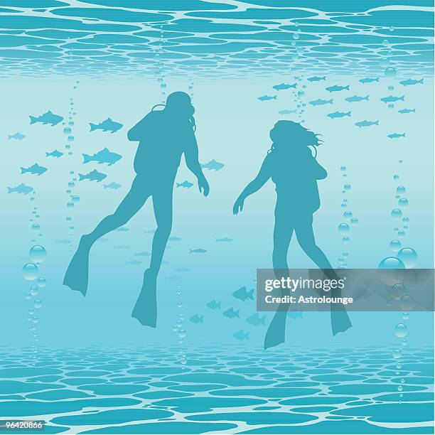 scuba - oxygen mask stock illustrations