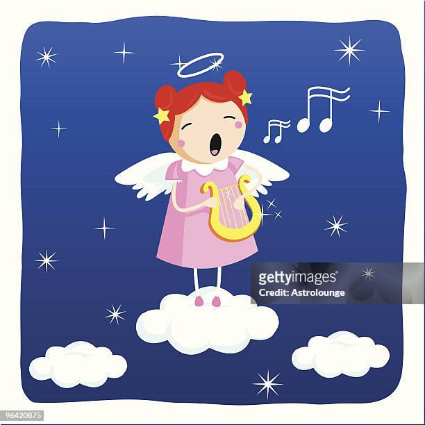 stockillustraties, clipart, cartoons en iconen met angel's song - jonglieren