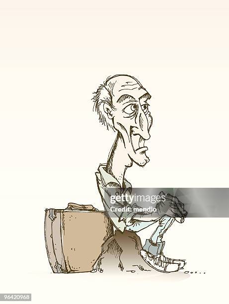 waiting for success - old man studio stock illustrations