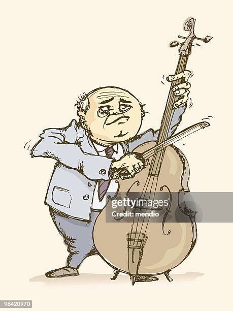 cello player - string bow stock illustrations