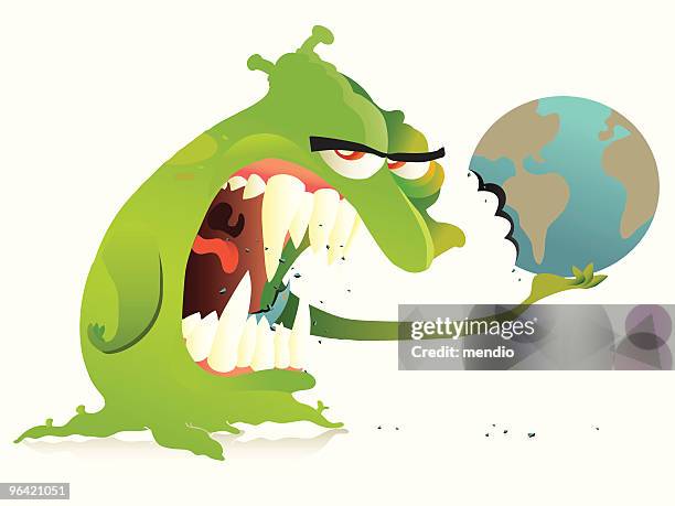 ilustrações de stock, clip art, desenhos animados e ícones de terra pesadelo - morder
