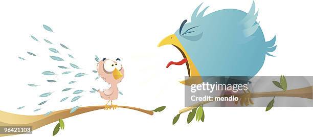 bildbanksillustrationer, clip art samt tecknat material och ikoner med twittering competition - skrika