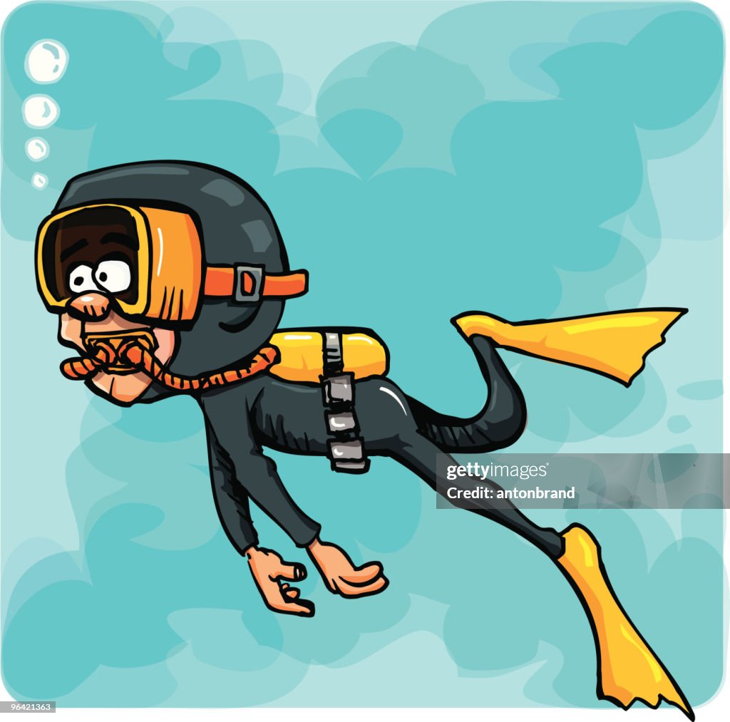Diving cartoon