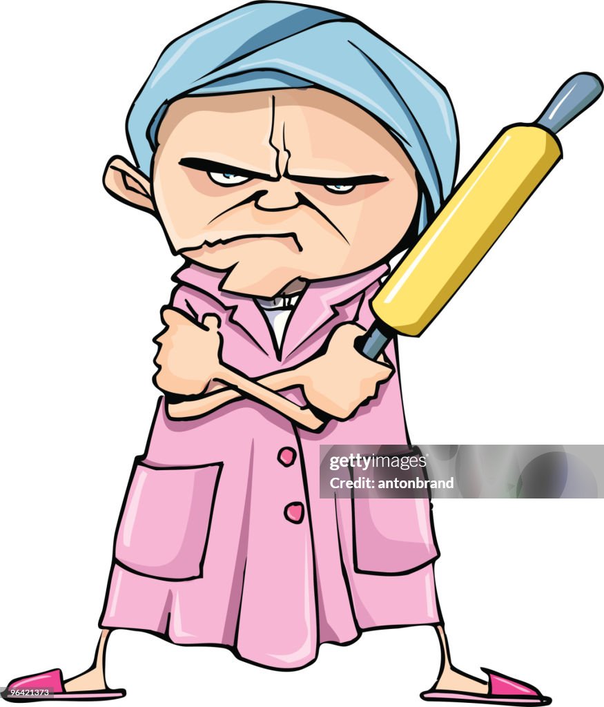 Cartoon Rafale Angry Angry Lady Cartoon