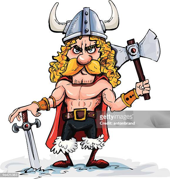 stockillustraties, clipart, cartoons en iconen met cartoon viking - scandinavian descent