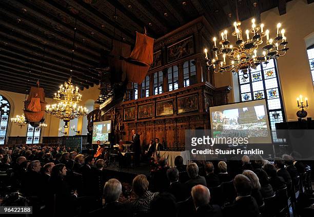 General view during the celebration of the 111th year of SV Werder Bremen at the town hall on February 4, 2010 in Bremen, Germany.