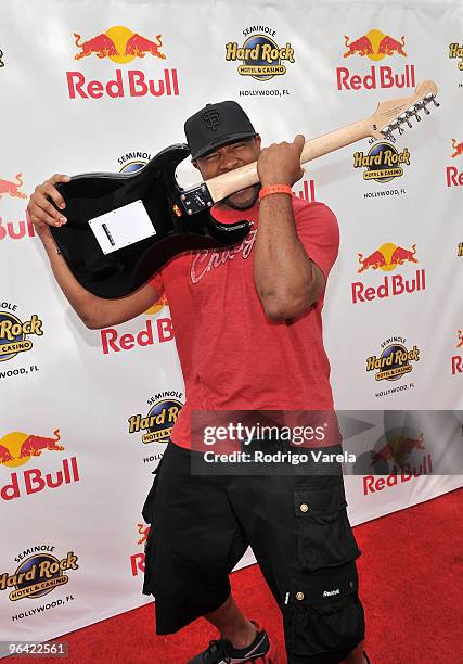 Lance Briggs of the Chicago Bears attends the Red Bull Super Pool at Seminole Hard Rock Hotel on February 4, 2010 in Hollywood, Florida.