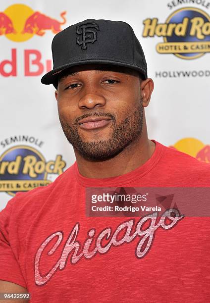 Lance Briggs of the Chicago Bears attends the Red Bull Super Pool at Seminole Hard Rock Hotel on February 4, 2010 in Hollywood, Florida.