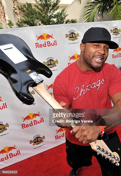Lance Briggs of the Chicago Bears attends the Red Bull Super Pool at Seminole Hard Rock Hotel on February 4, 2010 in Hollywood, Florida.
