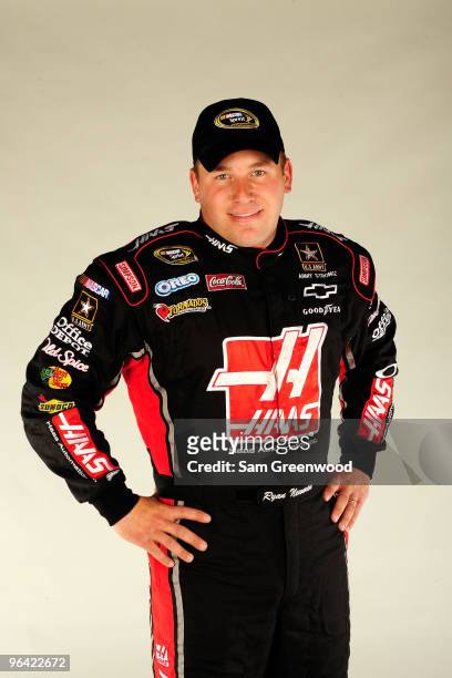 Ryan Newman, driver of the Haas Chevrolet, poses during NASCAR media day at Daytona International Speedway on February 4, 2010 in Daytona Beach,...