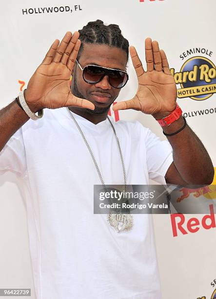 Devin Hester of the Chicago Bears attends the Red Bull Super Pool at Seminole Hard Rock Hotel on February 4, 2010 in Hollywood, Florida.