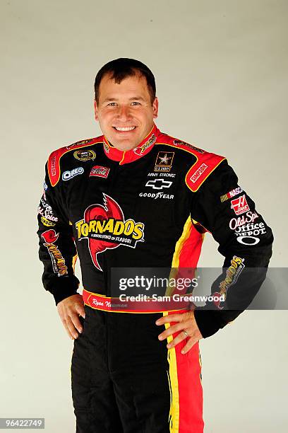 Ryan Newman, driver of the Tornados Chevrolet, poses during NASCAR media day at Daytona International Speedway on February 4, 2010 in Daytona Beach,...