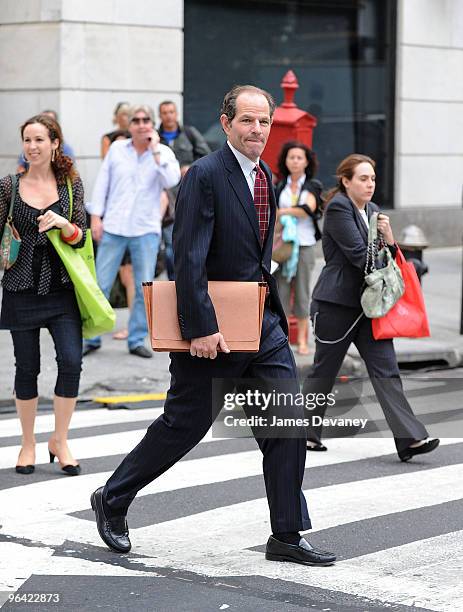 Eliot Spitzer seen on the streets of Manhattan on September 9, 2009 in New York City.