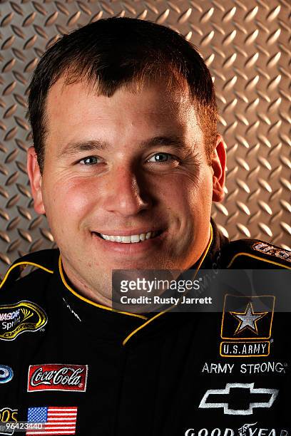 Ryan Newman, driver of the U.S. Army Chevrolet, poses during NASCAR media day at Daytona International Speedway on February 4, 2010 in Daytona Beach,...